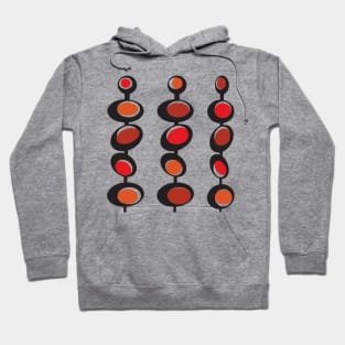 Atomic Age Design in Shades of Red Hoodie
